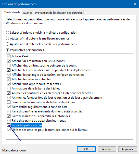 Désactiver Cleartype dans Windows